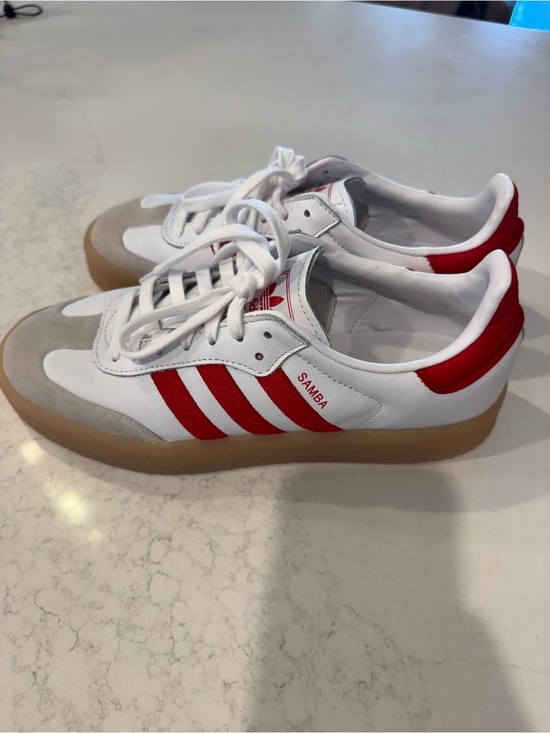 adidas Shoes - Adidas Samba OG White Red Gum Sole Sneakers Women’s Size 7.5